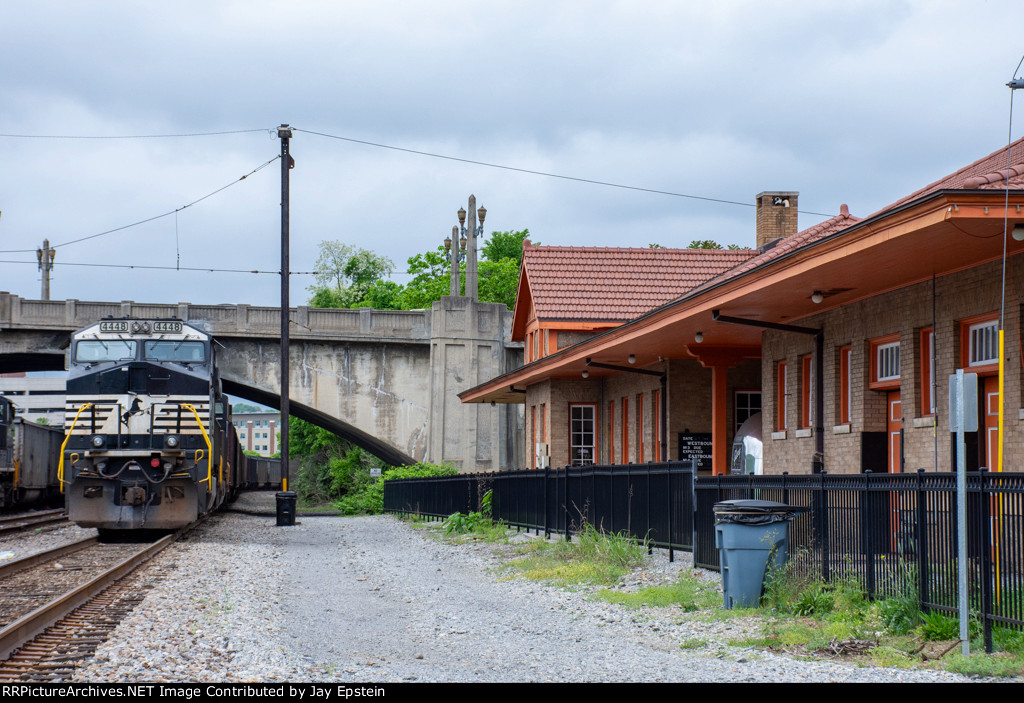 NS 4448 sits next to the nicely restored former Virginian Station